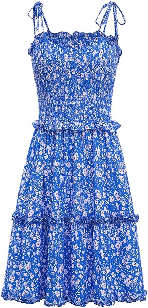 Womens Summer Beach Boho Ruffle Sleeveless Adjustable Straps Tube Top Mini Dress Ruffle Cover Up Dresses
