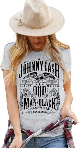 Women's Vintage Country Music Shirt Western Howdy Cowgirl Graphic Summer Music Party Tee