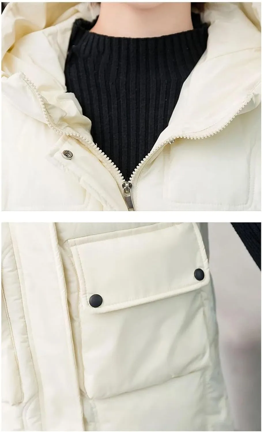 Womens Winter Down Cotton Waistcoat Casual Hooded Cotton-Padded Vest Coat Sleeveless Jacket Long Warm Parkas
