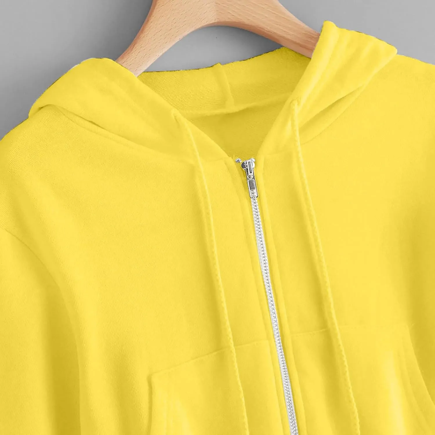 Womens Zip Up Cropped Hoodie Drawstring Crop Sweatshirt Long Sleeve Casual Tops Y2K Trendy Fall Winter Clothes 2024