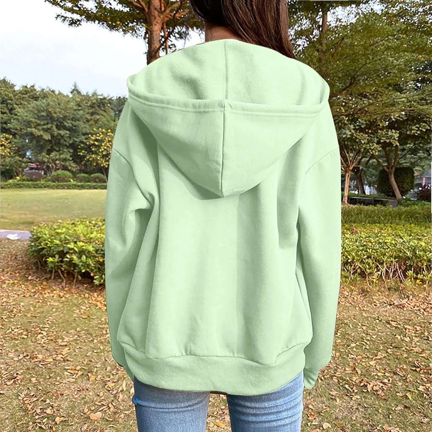 Women's Zip Up Fleece Sweatshirt Long Sleeve Fashion Pullover Hoodies Y2K Jacket with Pockets 2024 Fall Clothes