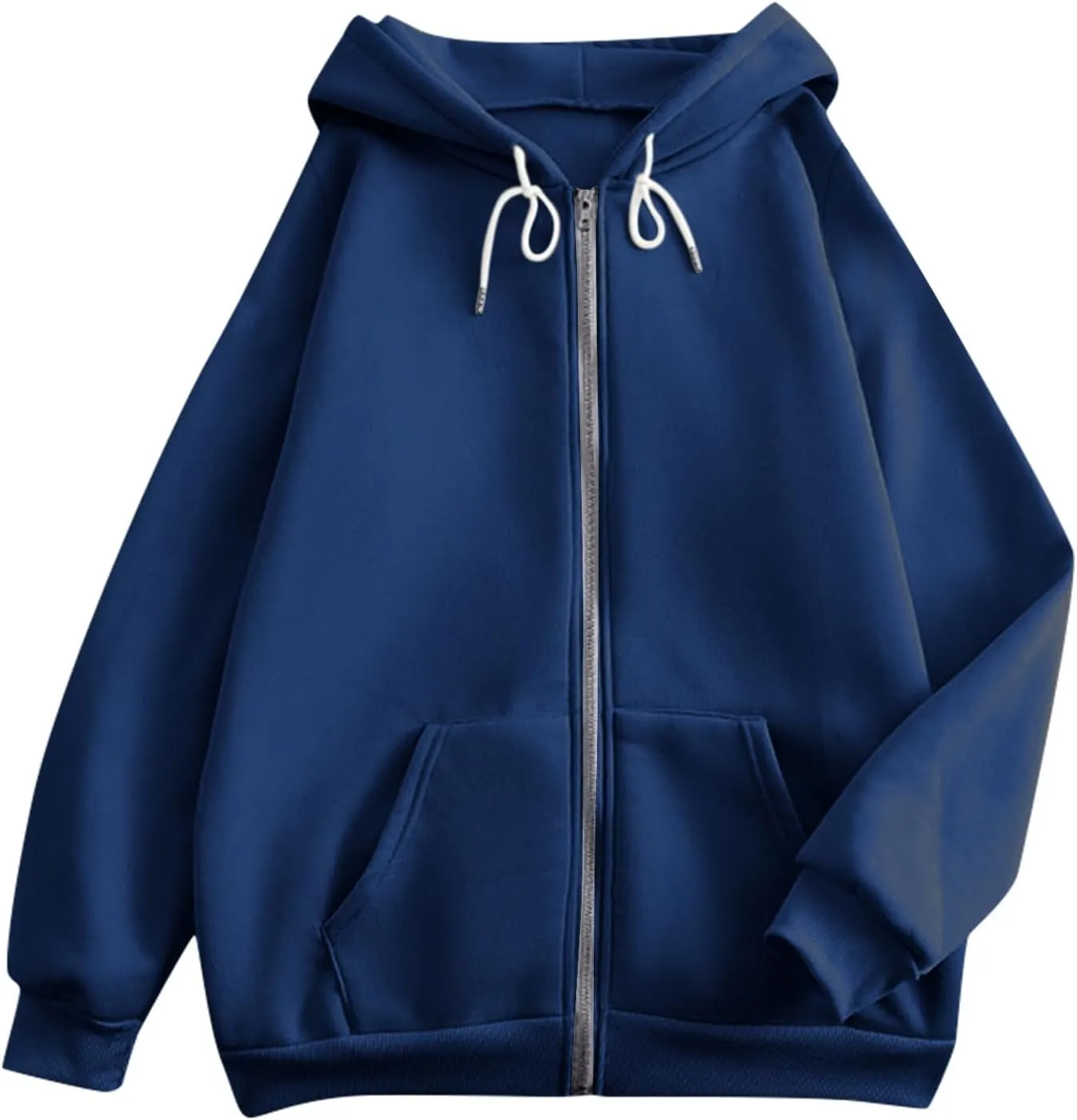 Womens Zip Up Hoodies Casual Long Sleeve Hoodie Jacket Oversized Lightweight Pullover Sweatshirts Tops with Pocket