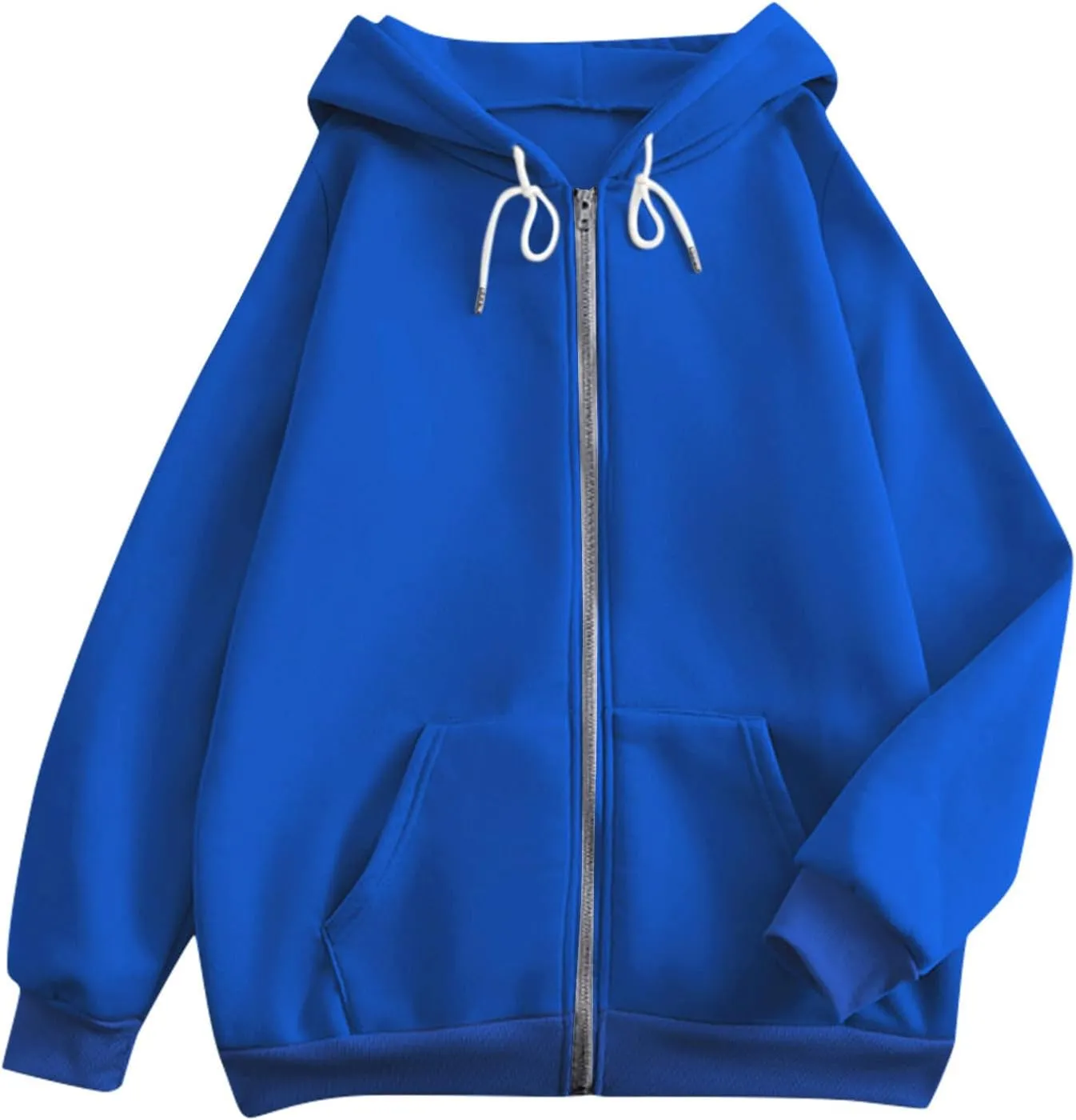 Womens Zip Up Hoodies Casual Long Sleeve Hoodie Jacket Oversized Lightweight Pullover Sweatshirts Tops with Pocket
