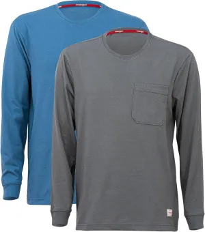 Wrangler Long Sleeve Layering Tee Shirts for Men, Core Mens Layering T-Shirt