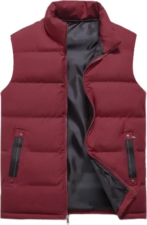 XinYangNi Mens Puffer Vest Quilted Outerwear Winter Warm Down Puffy Vests Lightweight Casual Padded Jacket