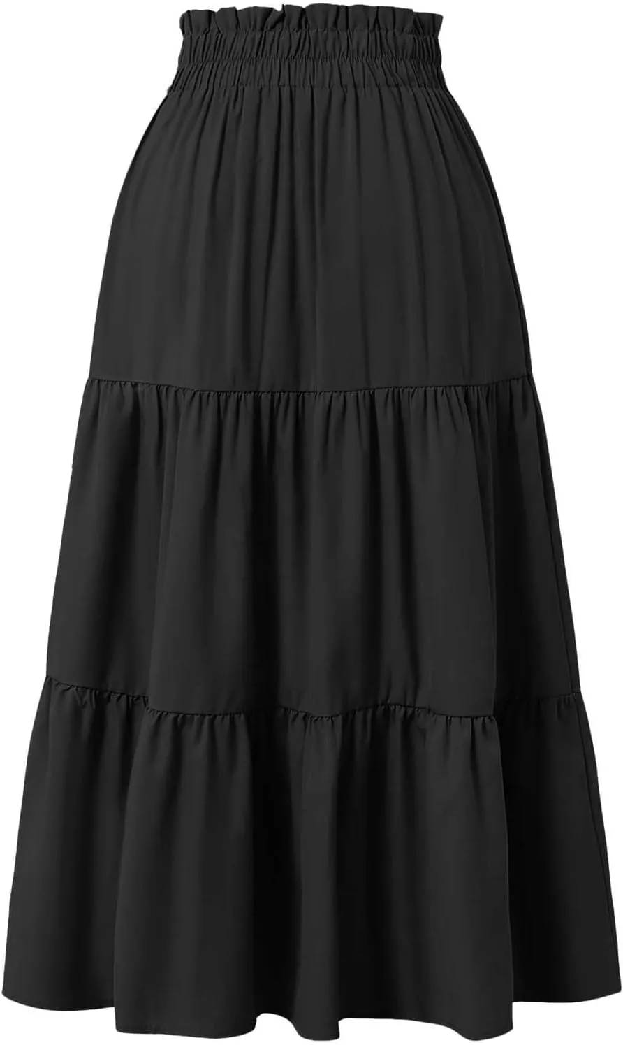 XOWRTE Floral Maxi Skirt for Women Summer Comfy Tiered Elastic High Waisted Skirts Vacation A Line Flowy Long