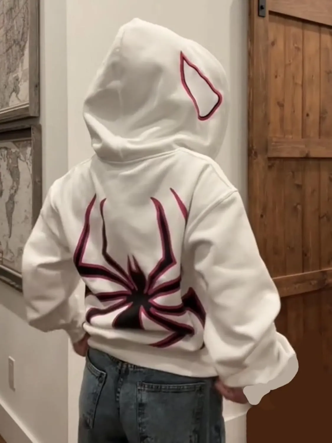 Y2K Hoodie Spider Full Zip Hoodie Print Gothic Emo Grunge Hoodie - Unisex Harajuku Sweatshirt with Spider Zipper