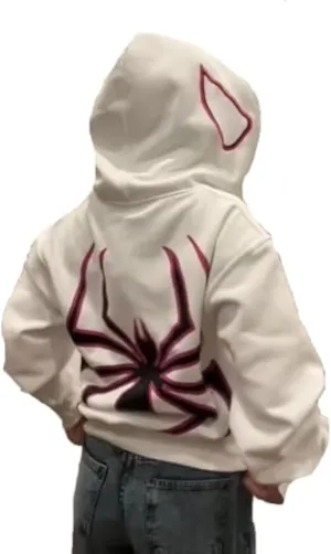 Y2K Hoodie Spider Full Zip Hoodie Print Gothic Emo Grunge Hoodie - Unisex Harajuku Sweatshirt with Spider Zipper