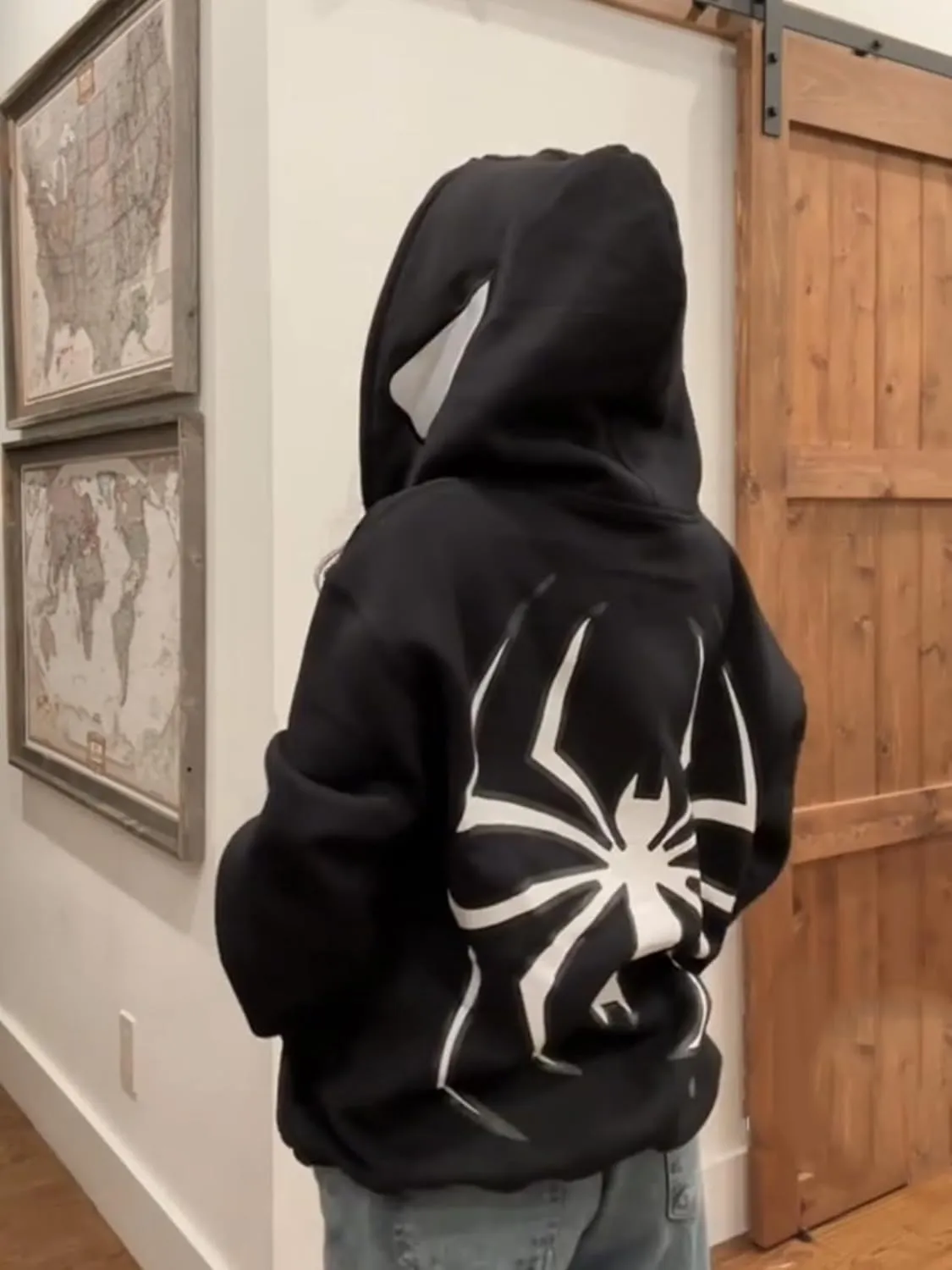 Y2K Hoodie Spider Full Zip Hoodie Print Gothic Emo Grunge Hoodie - Unisex Harajuku Sweatshirt with Spider Zipper