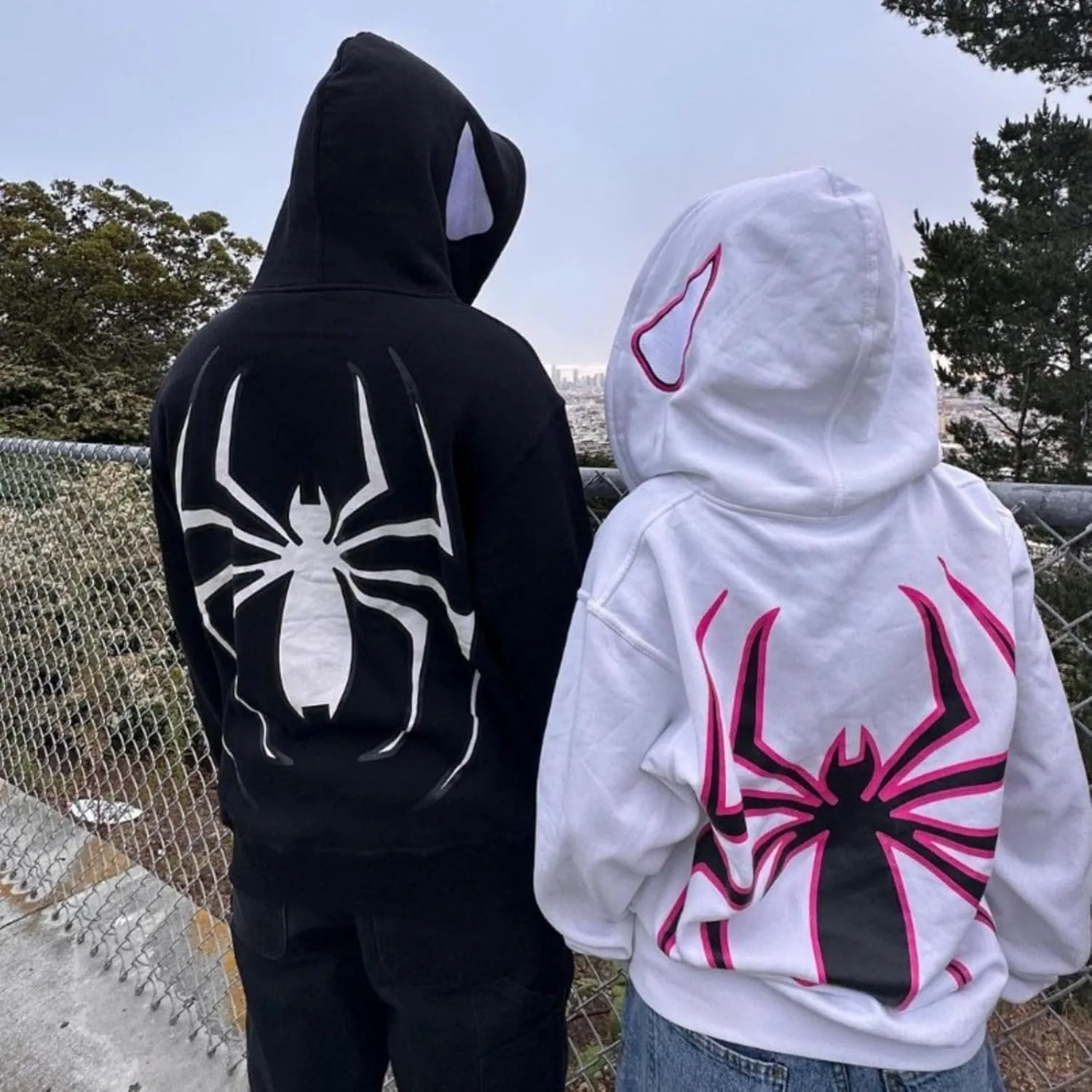 Y2K Hoodie Spider Full Zip Hoodie Print Gothic Emo Grunge Hoodie - Unisex Harajuku Sweatshirt with Spider Zipper