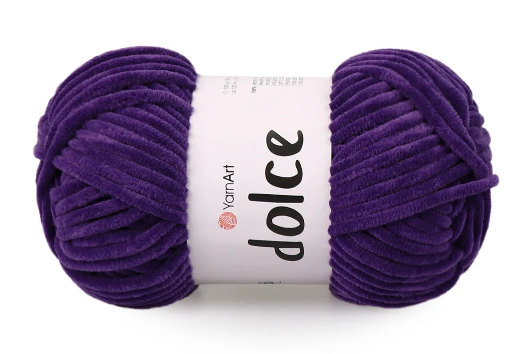YarnArt Dolce, Chunky Chenille Yarn, 58 Colors, 3.52 oz / 131 yards