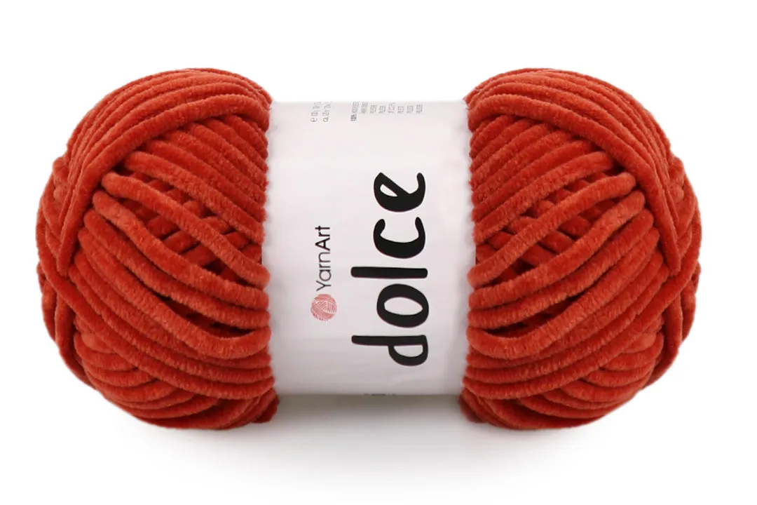 YarnArt Dolce, Chunky Chenille Yarn, 58 Colors, 3.52 oz / 131 yards
