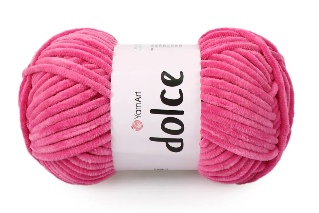 YarnArt Dolce, Chunky Chenille Yarn, 58 Colors, 3.52 oz / 131 yards