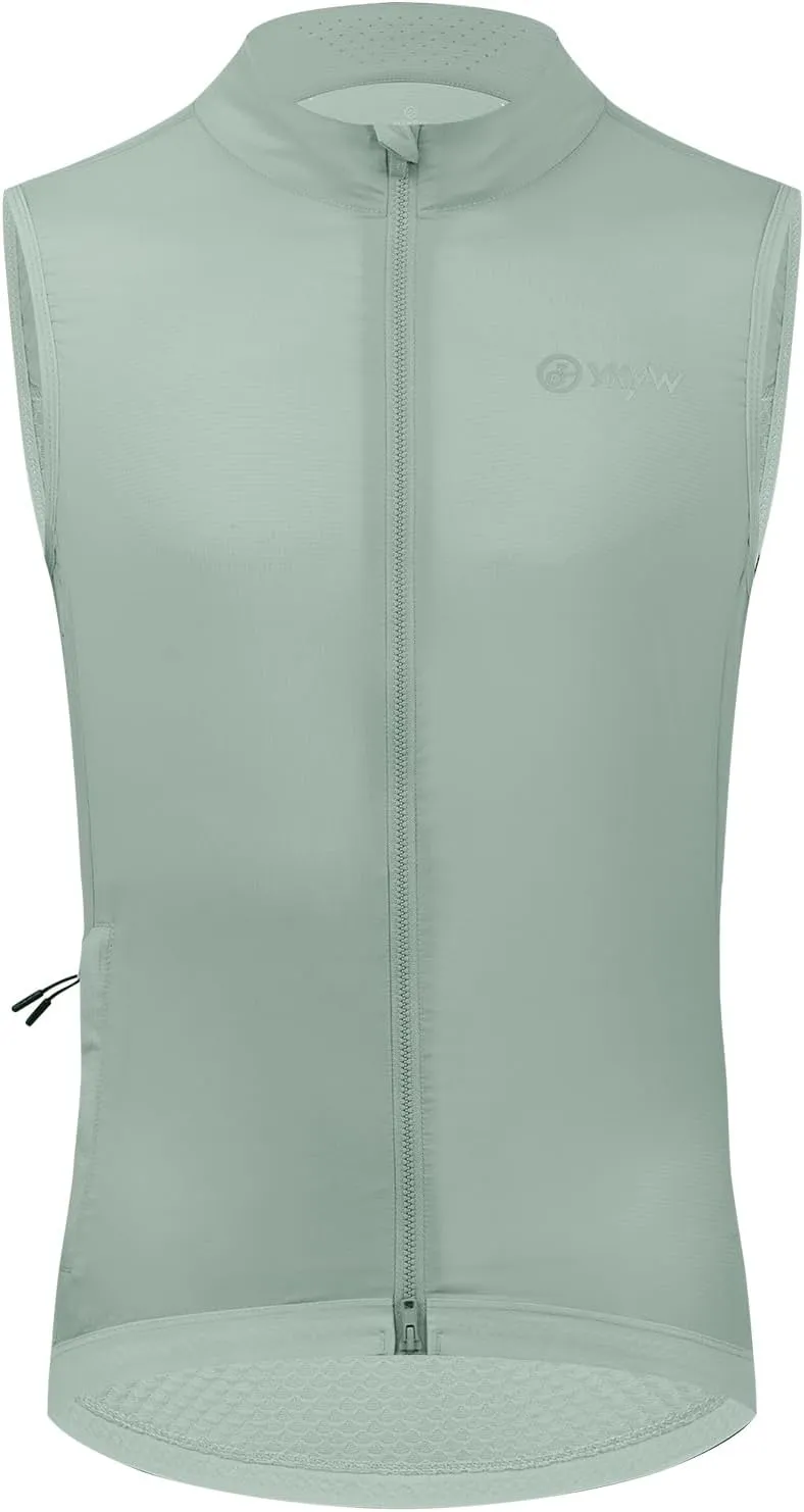 YKYWBIKE Cycling Vest for Men,Micro Softshell Windproof Bike Vest,Water Resistance Sleeveless Cycling Windbreaker