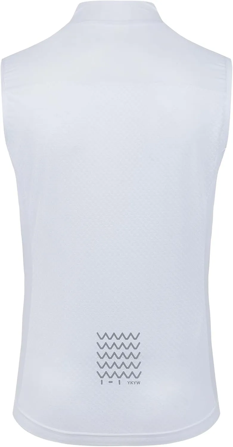 YKYWBIKE Cycling Vest for Men,Micro Softshell Windproof Bike Vest,Water Resistance Sleeveless Cycling Windbreaker