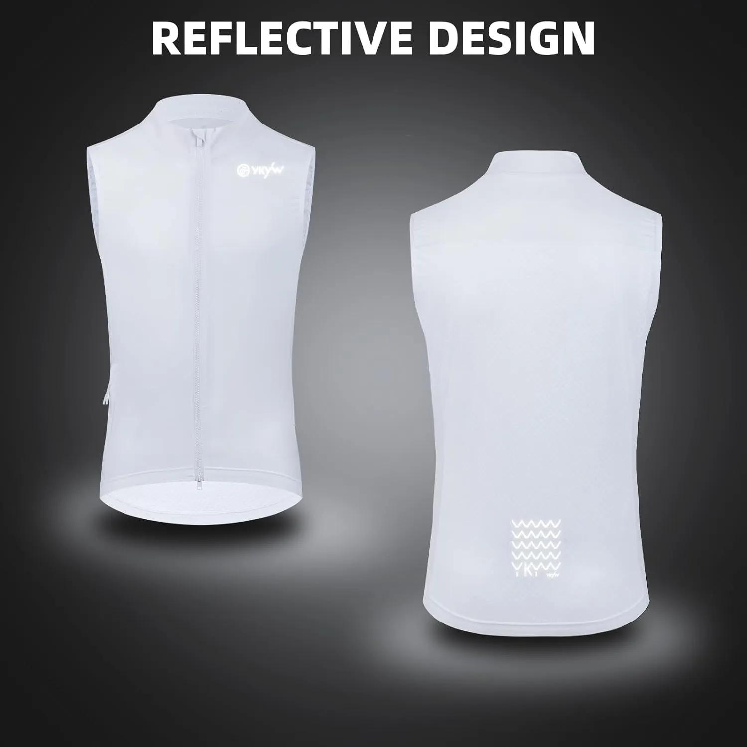 YKYWBIKE Cycling Vest for Men,Micro Softshell Windproof Bike Vest,Water Resistance Sleeveless Cycling Windbreaker