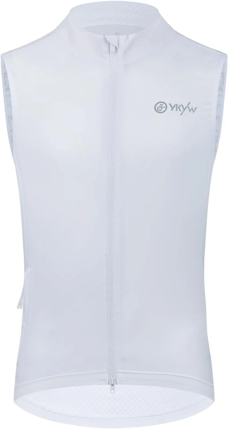 YKYWBIKE Cycling Vest for Men,Micro Softshell Windproof Bike Vest,Water Resistance Sleeveless Cycling Windbreaker