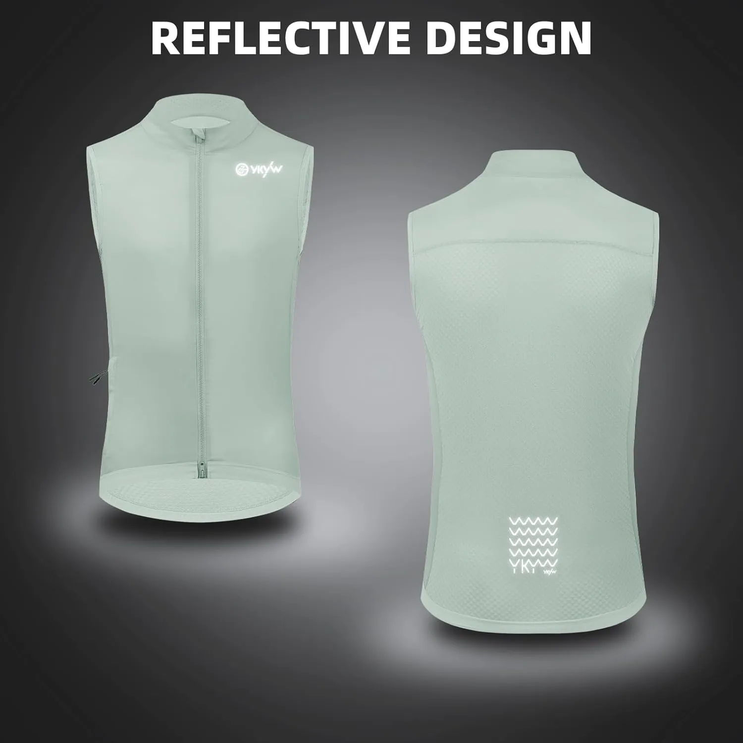 YKYWBIKE Cycling Vest for Men,Micro Softshell Windproof Bike Vest,Water Resistance Sleeveless Cycling Windbreaker