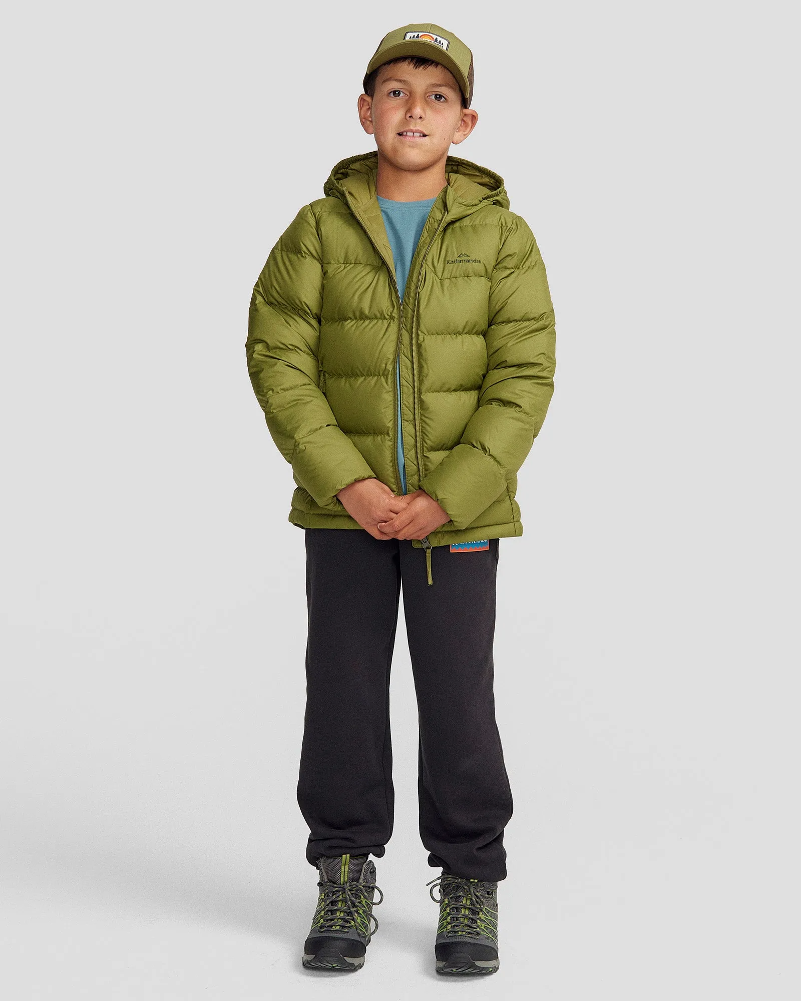 Youth's Epiq Down Hooded Jacket - Dark Fern