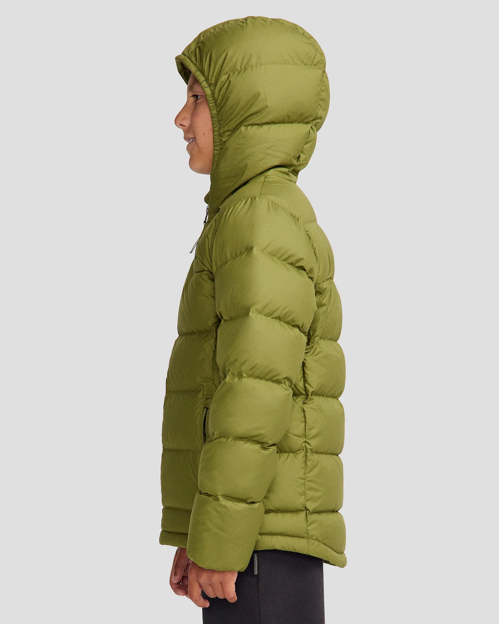 Youth's Epiq Down Hooded Jacket - Dark Fern
