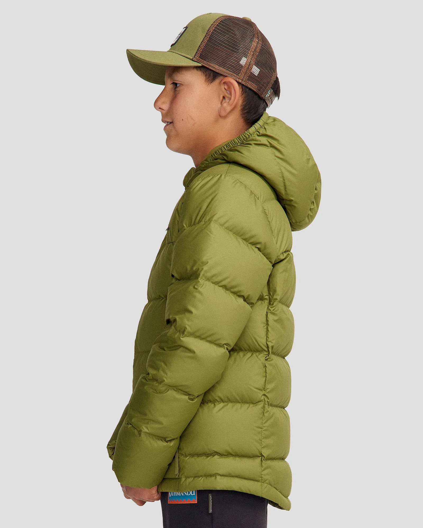 Youth's Epiq Down Hooded Jacket - Dark Fern