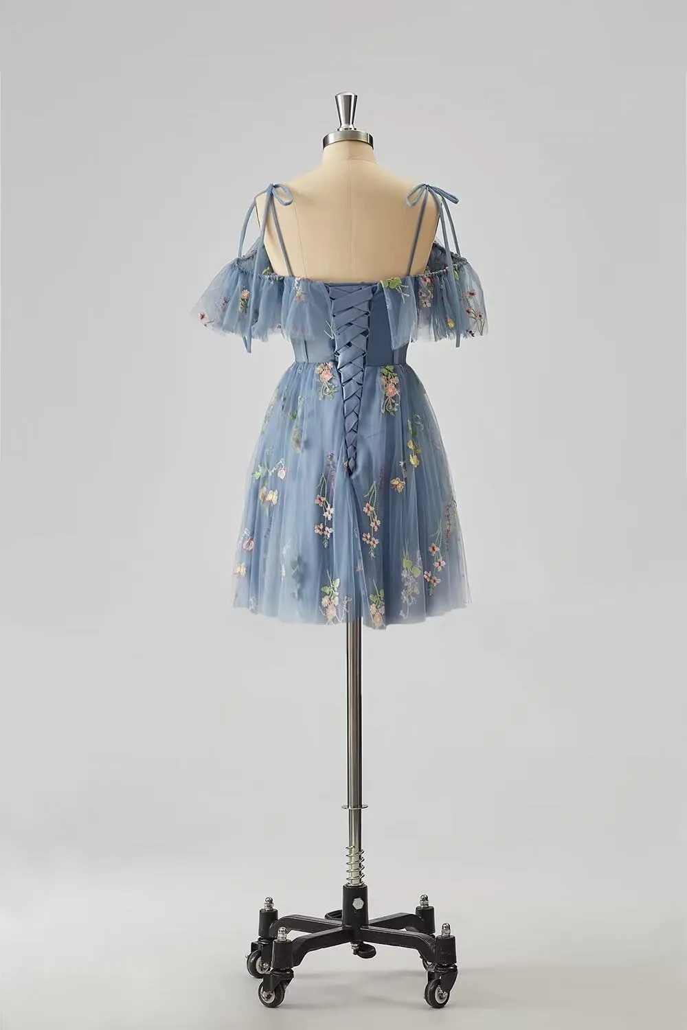 Zepumen Flower Embroidery Homecoming Dresses for Teens Short Ruffle Tulle Mini Prom Party Gowns