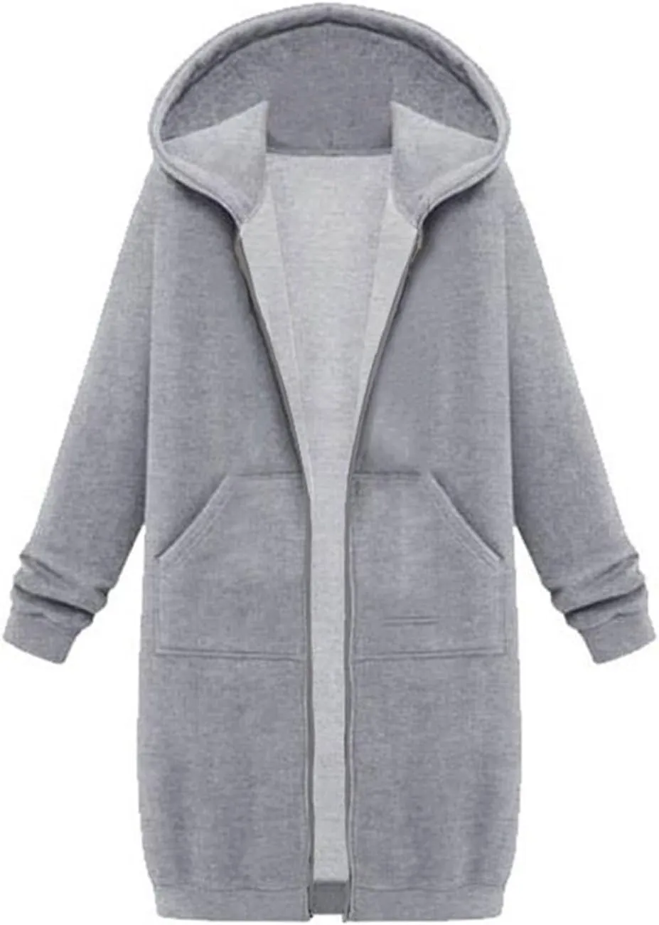 Zip Up Hoodies for Women 2024 Plus Size Long Sleeve Sweatshirts Casual Loose Jackets Coat Fall Clothes with Pockets